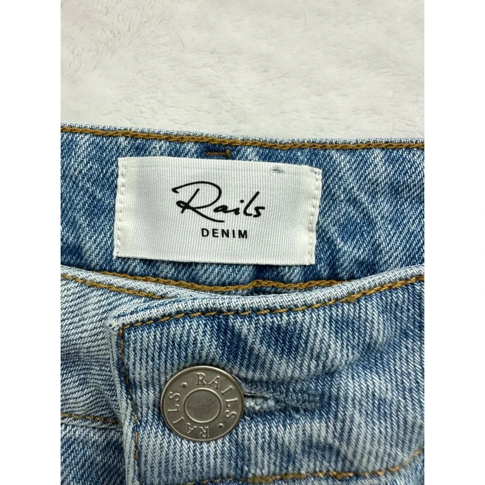 Rails The Beachwood Bermuda Shorts Women 31 Light Blue Distressed Denim